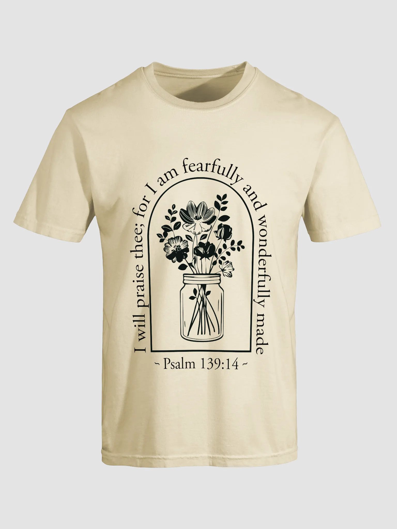 Psalm 139:14 Floral Christian T-Shirt product image (1)