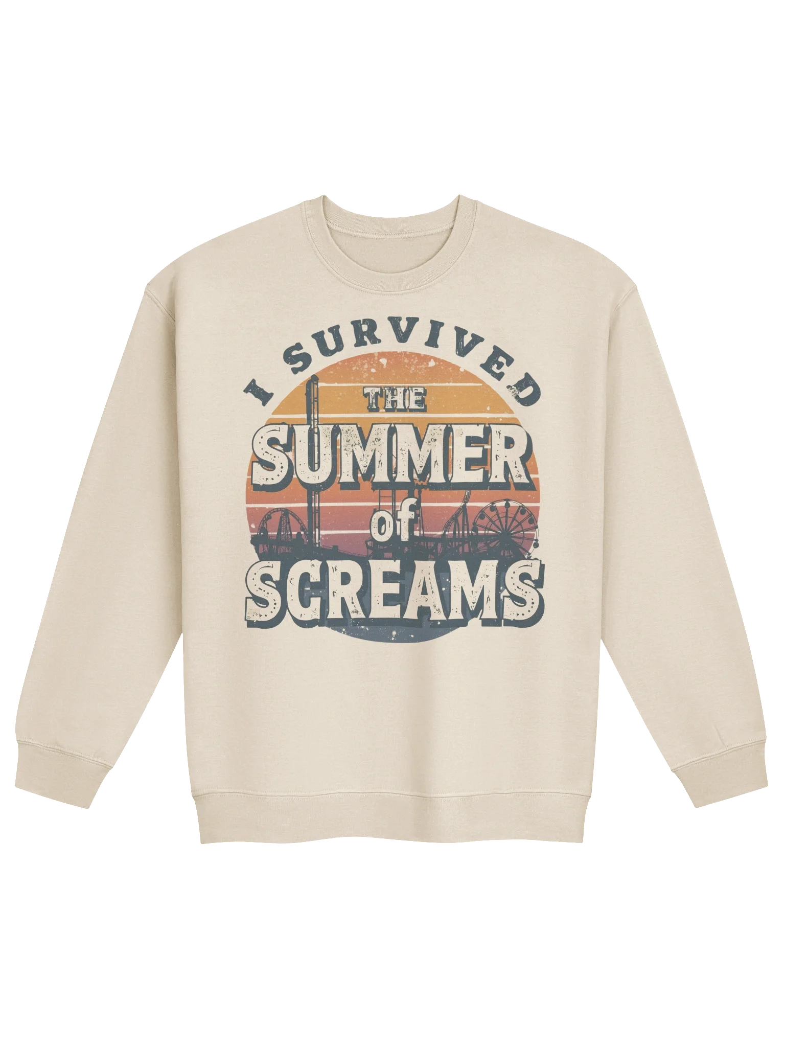 I Survived the Summer of Screams – Vintage Roller Coaster & Ferris Wheel Sweatshirt product image (1)