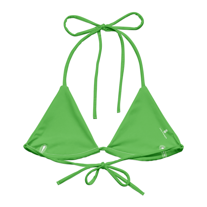 Stadiium Grass Green Solid Color String Bikini Top product image (2)