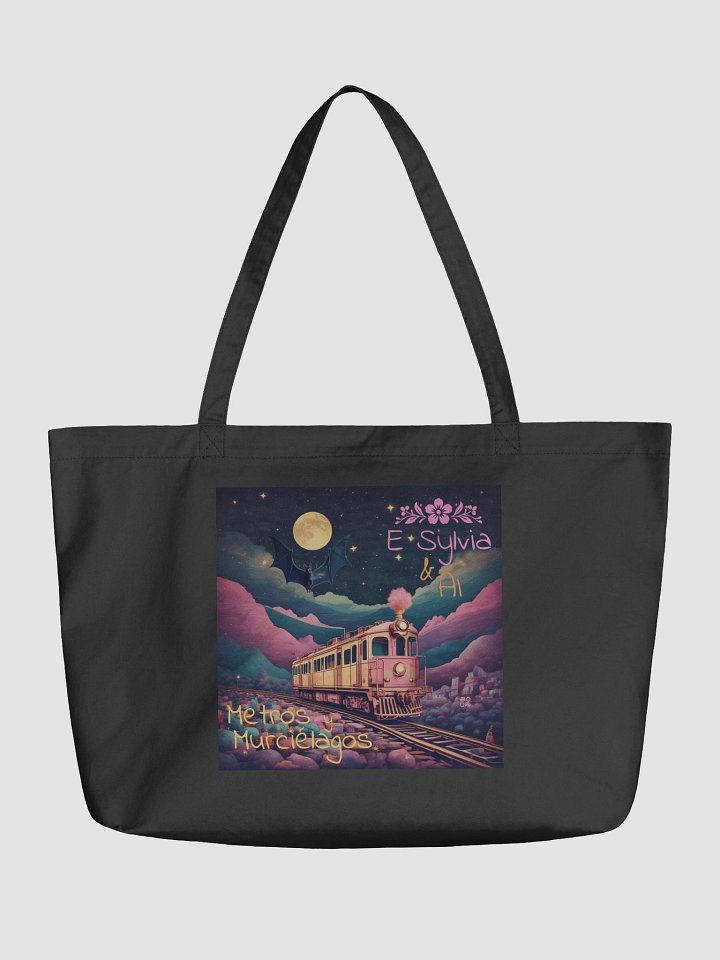 Metros y Murciélagos Organic Cotton Tote Bag 20" x 14" product image (1)