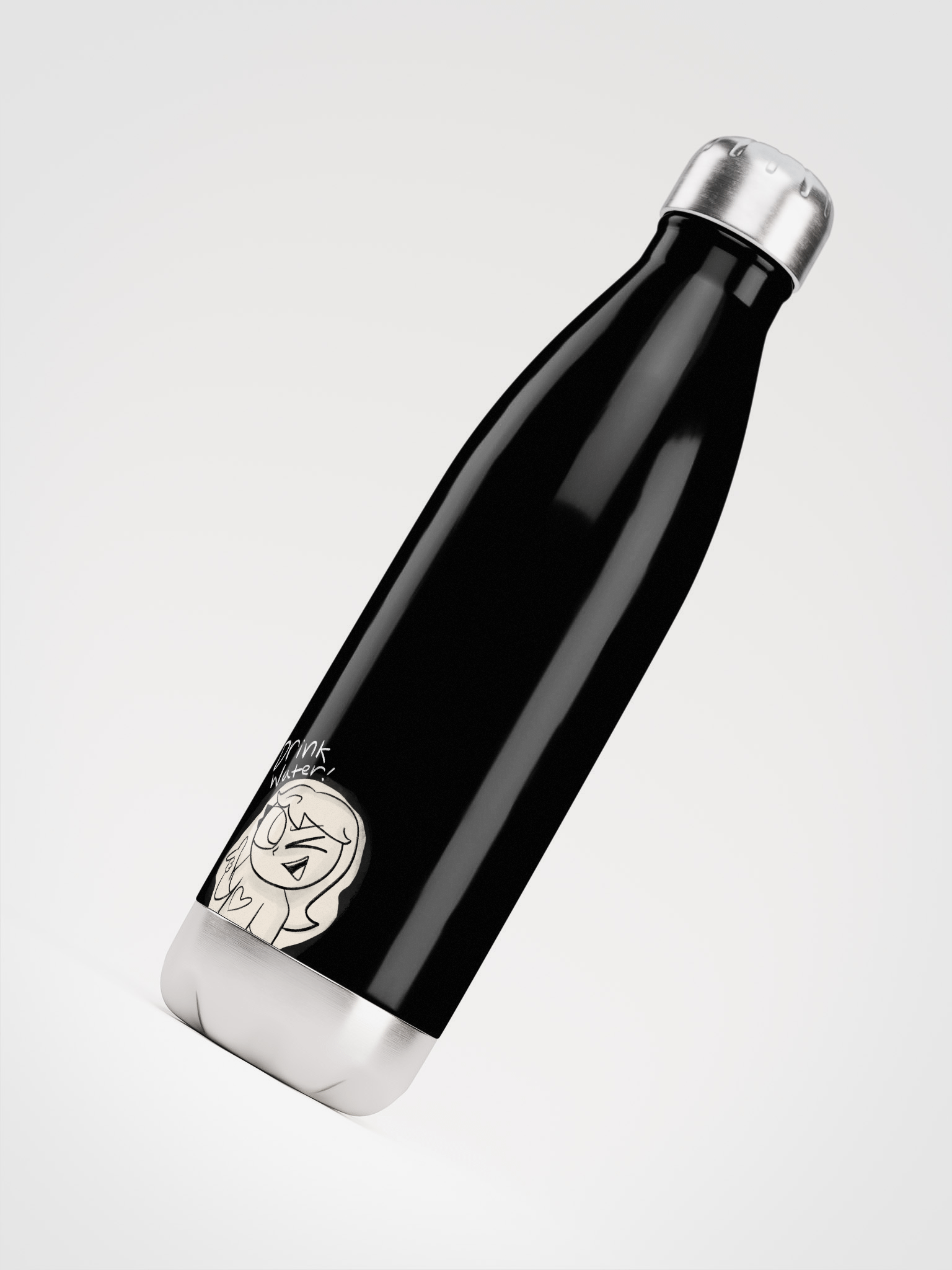 Indy "Drink Water" Water Bottle (Black Version) product image (4)