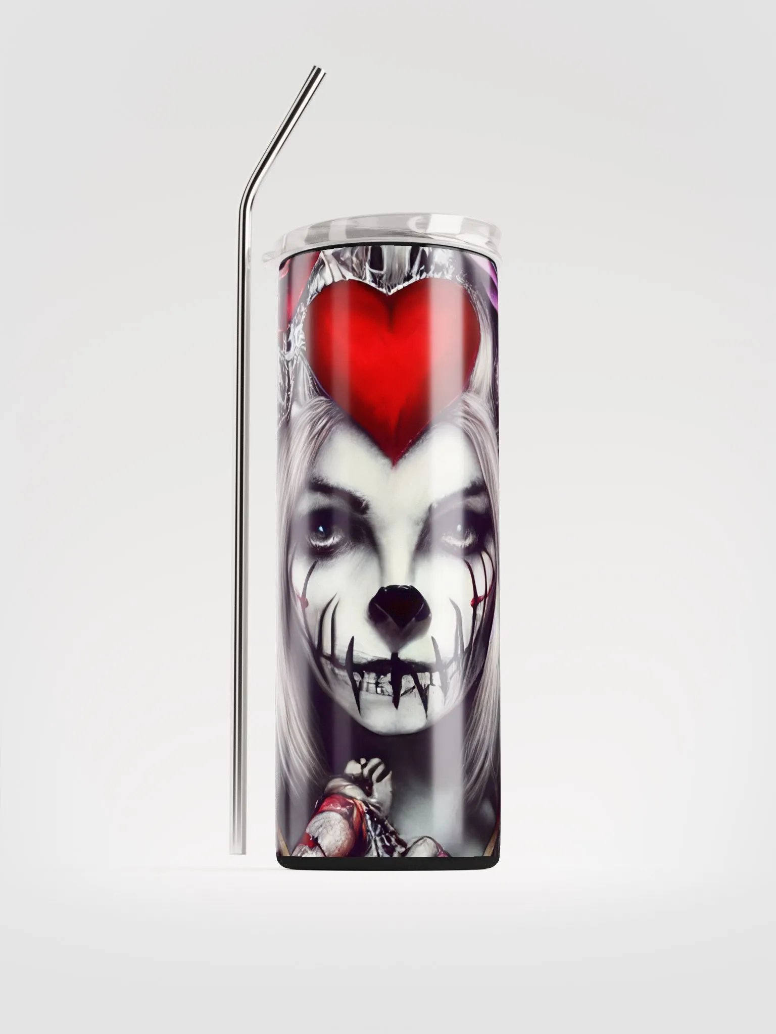 Gothic Romance: Elegant Stainless Steel Tumbler for Valentine's Delight product image (1)