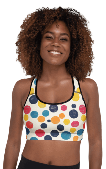 Polka Dot Illusion Padded Sports Bra product image (1)