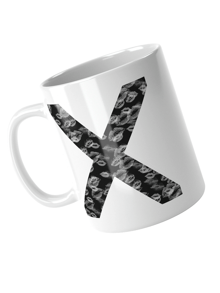 Black X White Lipstick Kisses | Glossy White Mug product image (1)