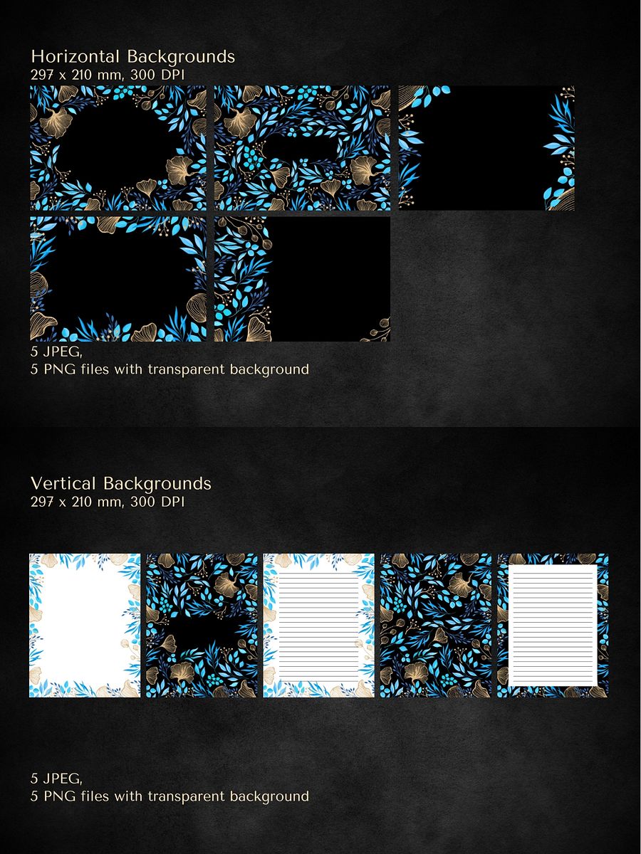 Blue & Gold Watercolor Bundle product image (10)