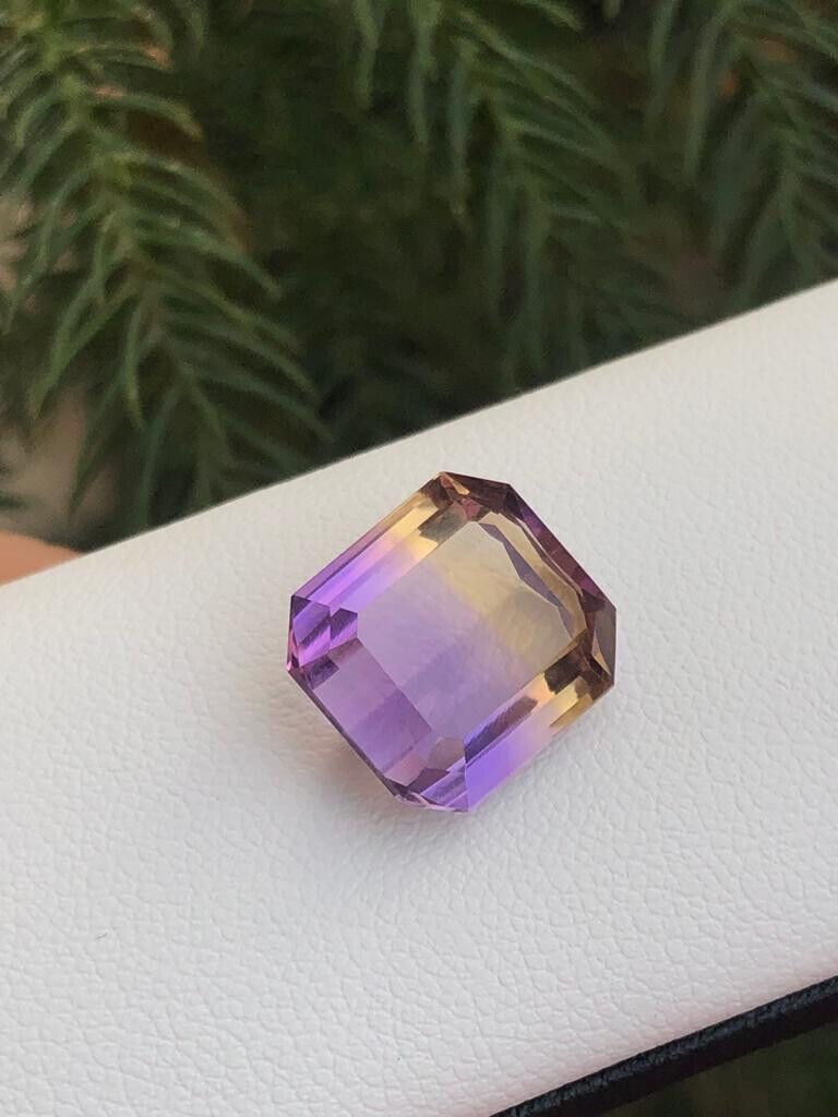 BI COLOR AMETRINE GEMS FOR PENDANT YELLOW/PURPLE COLOR EMERALD CUT, 7.90 CARAT product image (10)