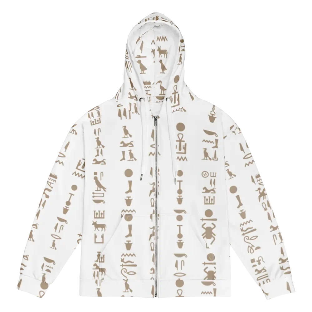 Isis White Hieroglyphs Unisex Zip Hoodie product image (1)
