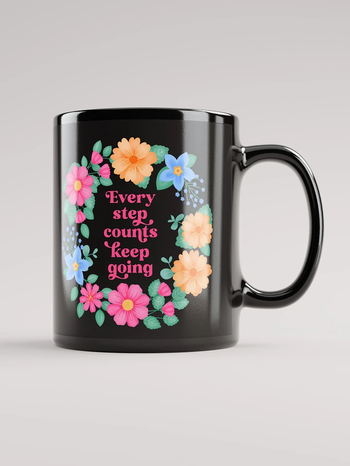 Every step counts keep going - Black Mug product image (1)