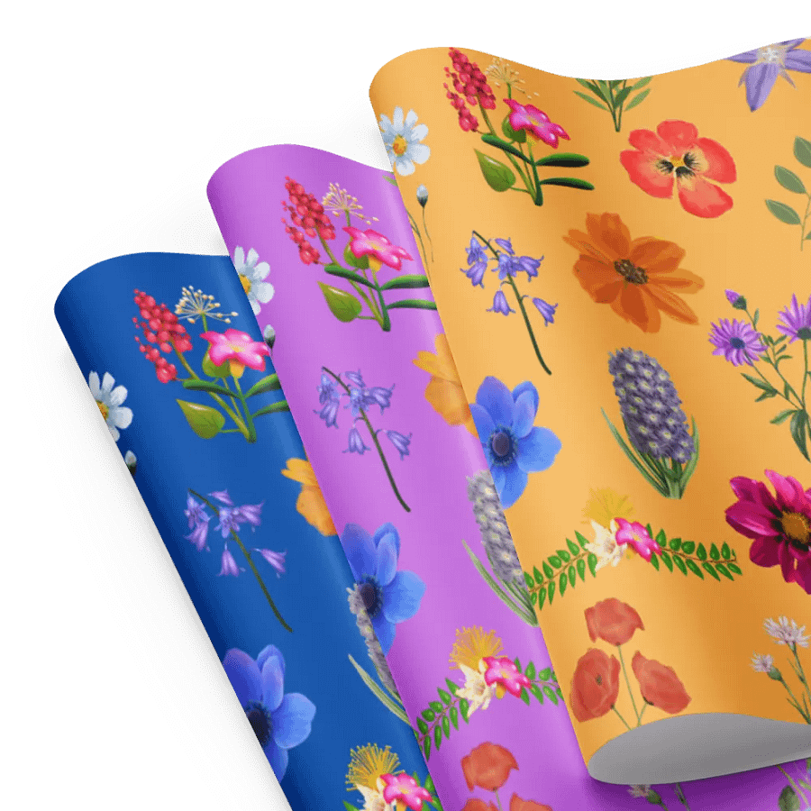 Vibrant Botanical Bliss Wrapping Paper Set product image (8)