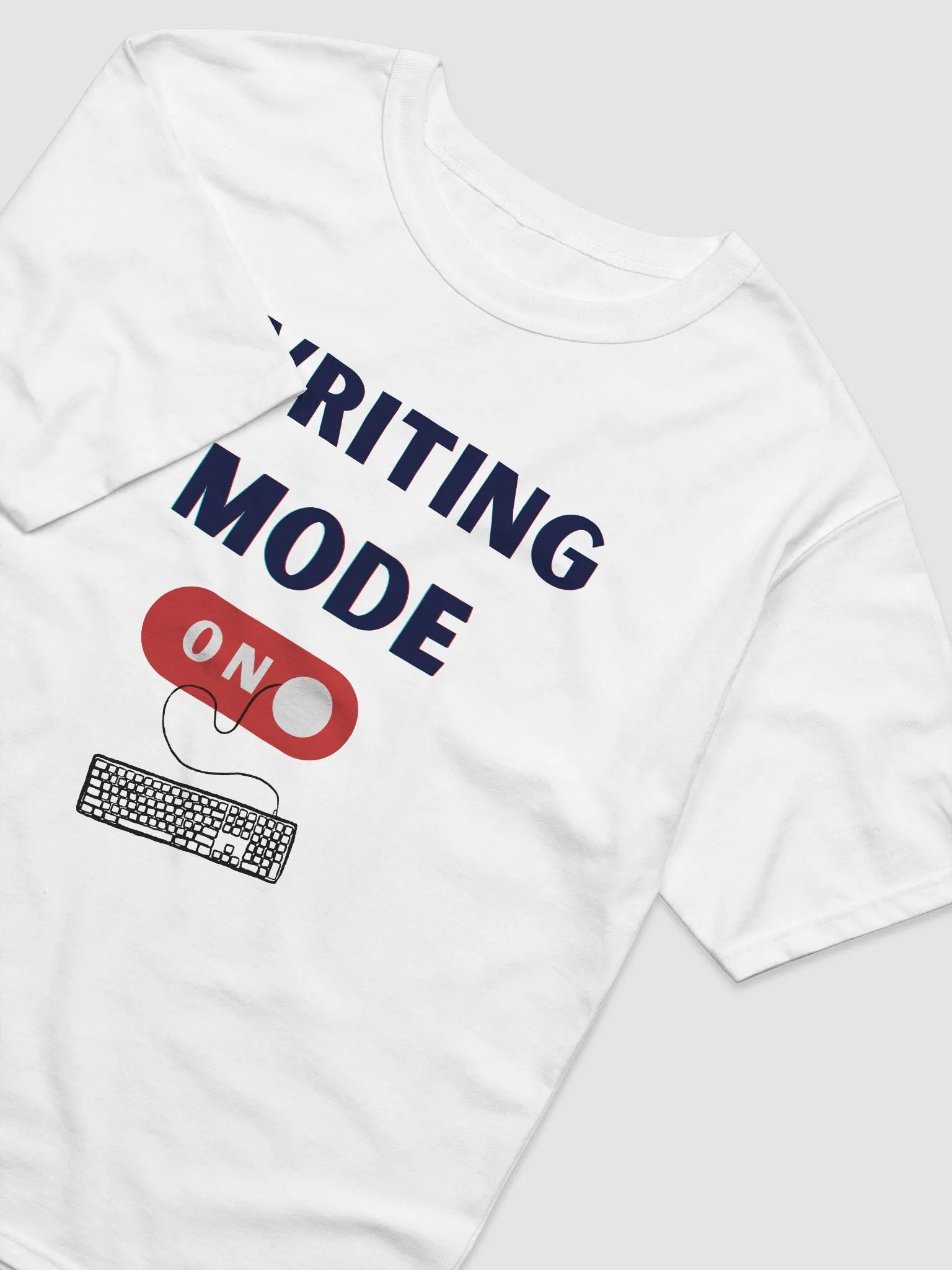 Writing Mode On - Relaxed Fit White T-shirt product image (4)