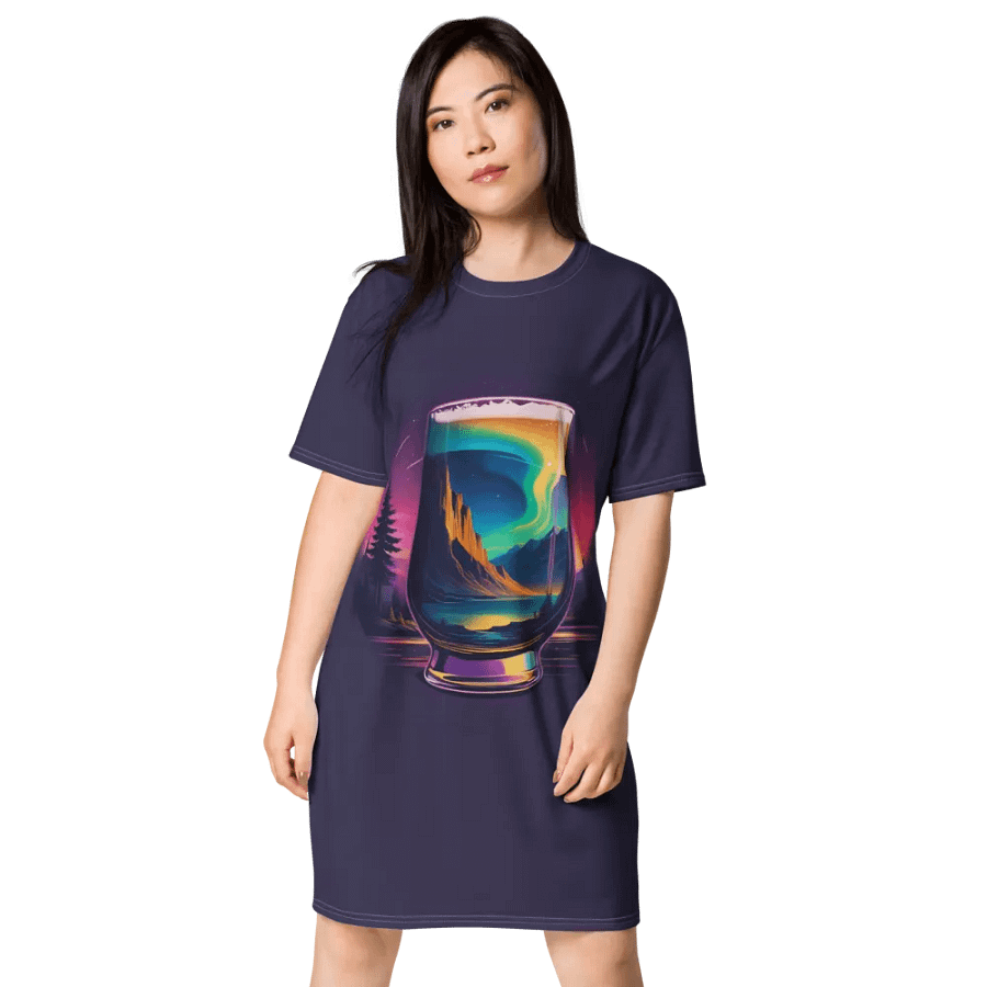 Beer Sunset All Over Print T-shirt Dress product image (3)