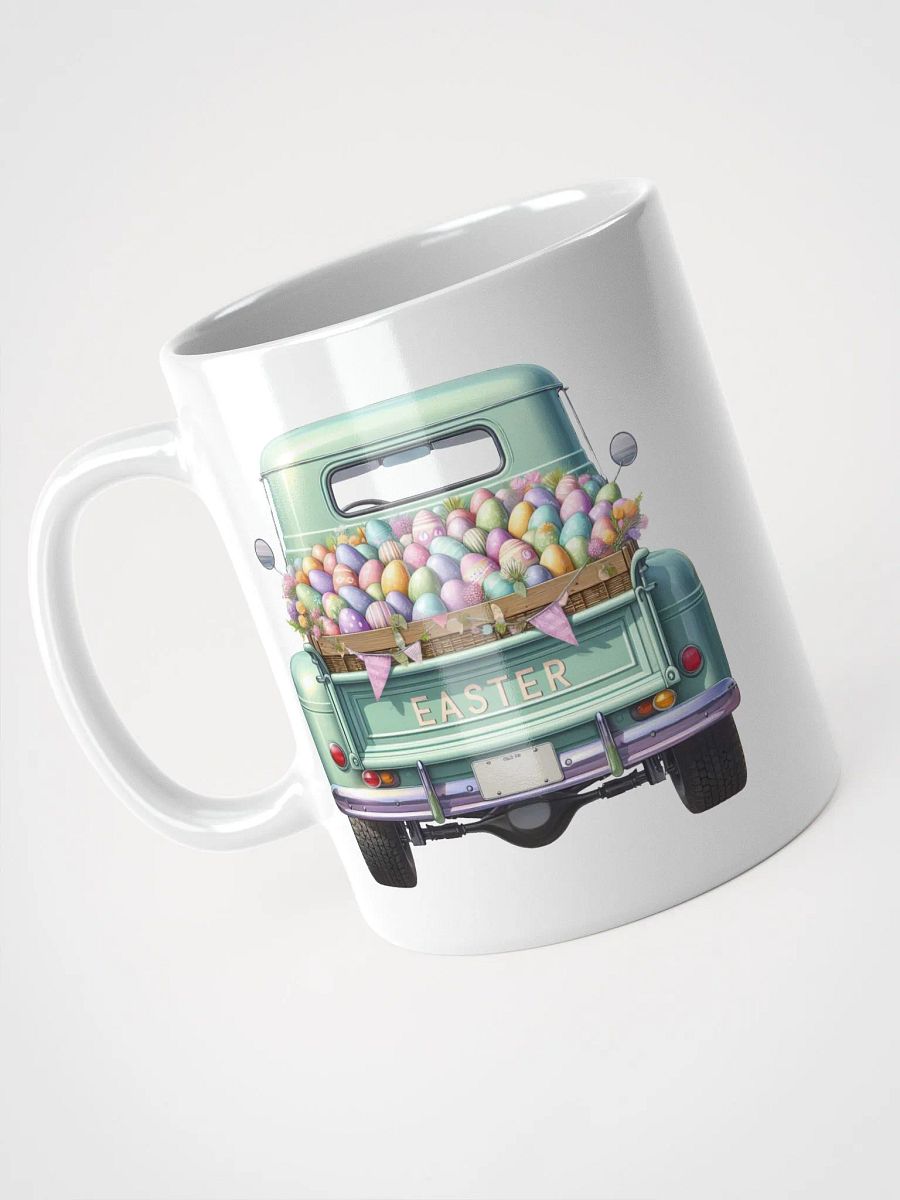 Green Pastel Easter Truck - White Mug product image (1)
