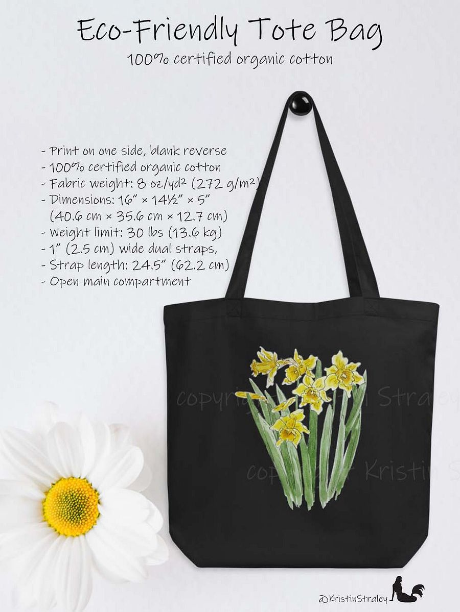 Daffodils Watercolor Art Print Eco Cotton Tote Bag product image (3)