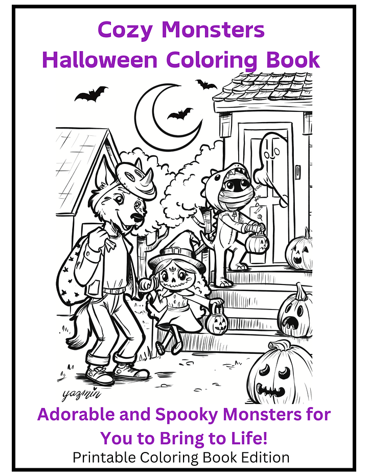 *Cozy Monsters Halloween Printable Coloring Book – Perfect for Spooky Fun! product image (1)