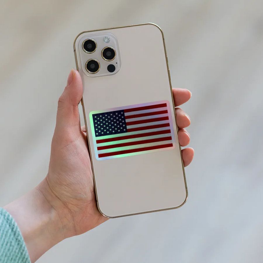 American Flag on Kiss-Cut Holographic Sheet product image (8)