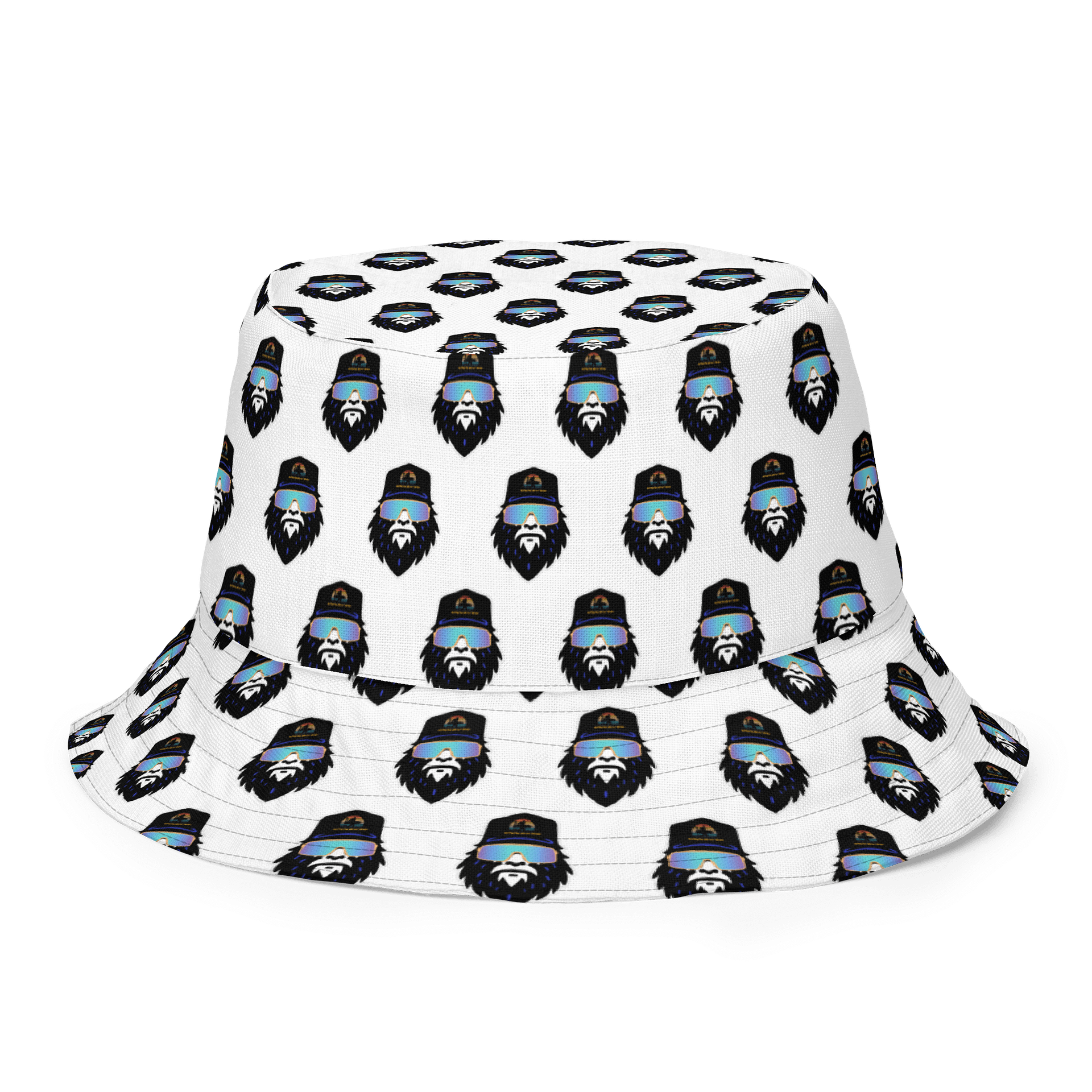 Synthwave/Bigfoot Monogram All-Over Print Reversible Bucket Hat product image (1)