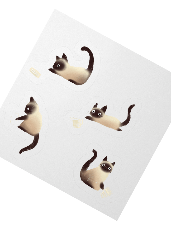 Bad Siamese Cats Knocking Stuff Over Stickers product image (2)