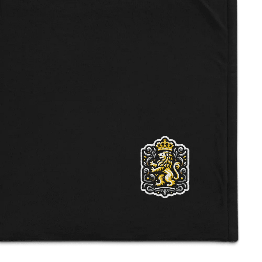 Regal Lion Crowned Emblem Sherpa Blanket product image (1)