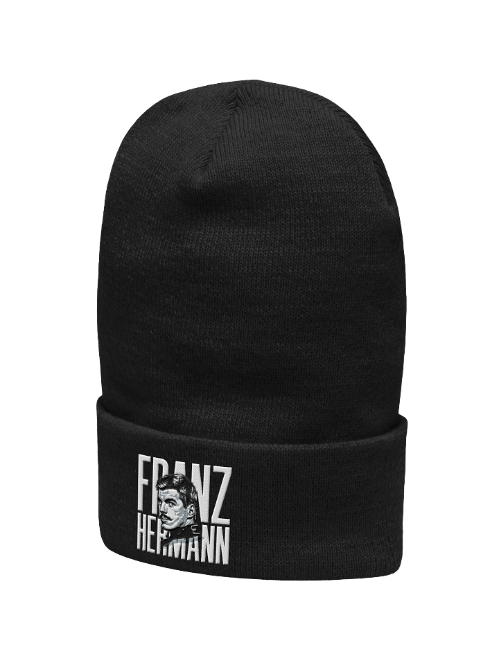 Franz Hermann Max Verstappen Meme Cuffed Beanie - F1 Nürburgring Legend Black & White Art product image (2)