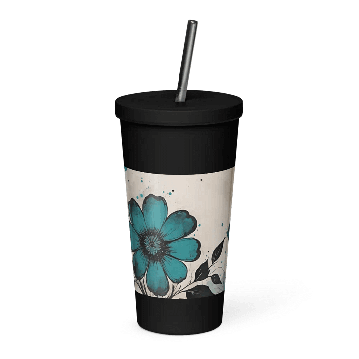 Teal Floral Grunge Aesthetic Tumbler product image (1)
