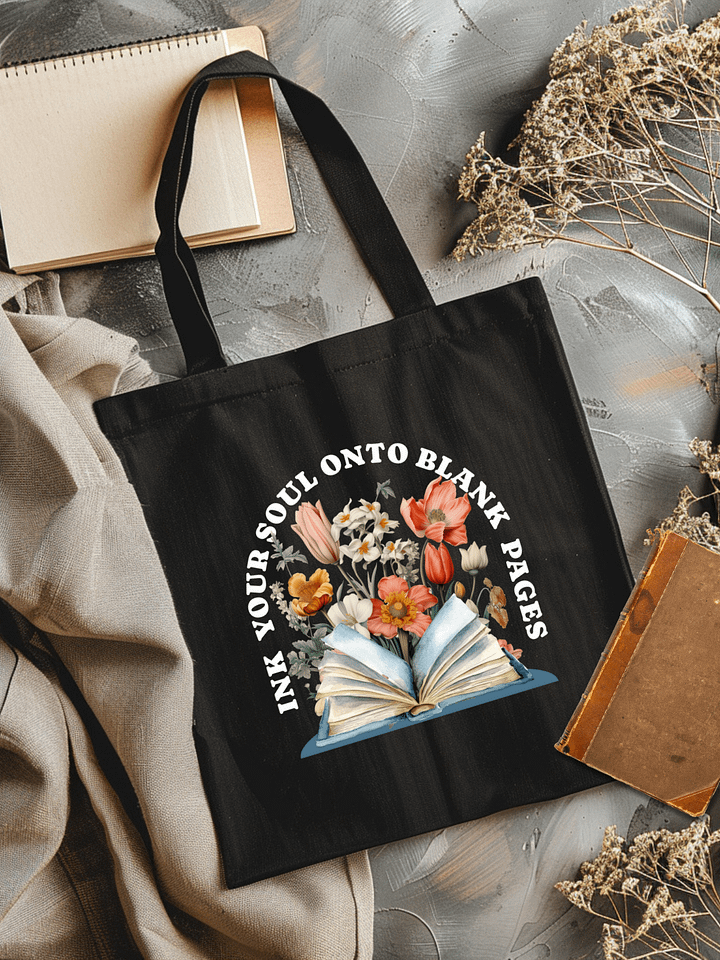 Ink Your Soul Floral Organic Tote Bag product image (1)