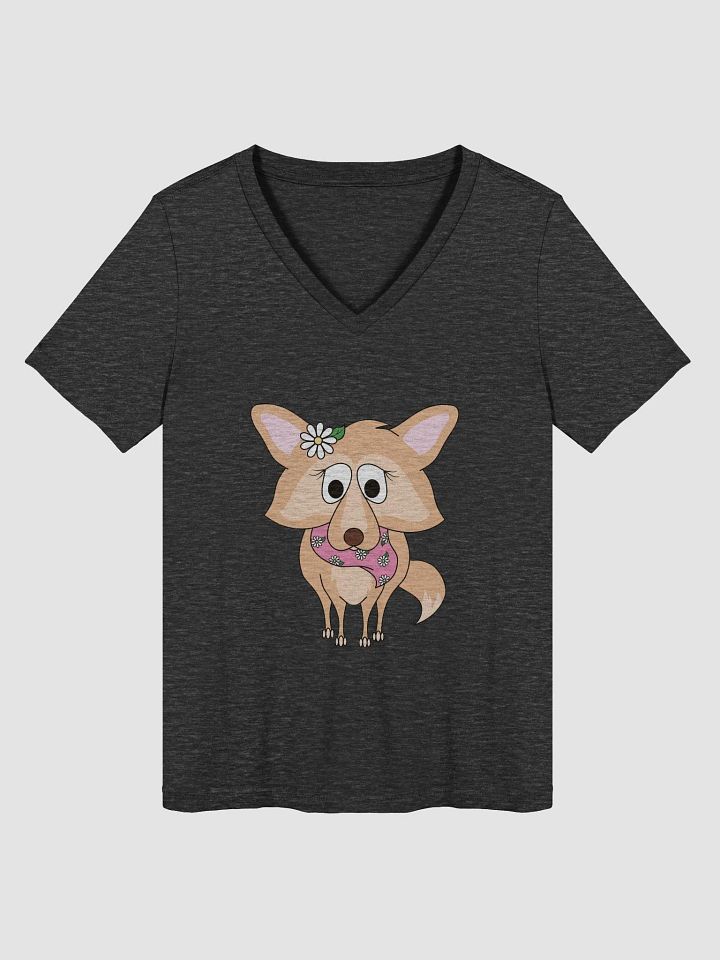 Floral Pup Women's Relaxed V-Neck Tee product image (5)