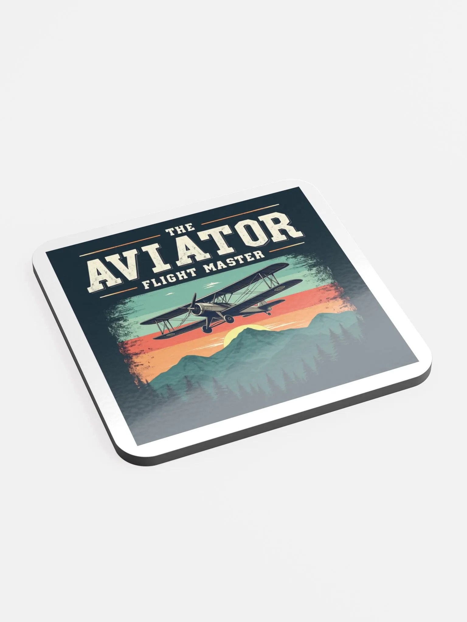 Sunset Aviator Glossed Cork Coaster product image (2)