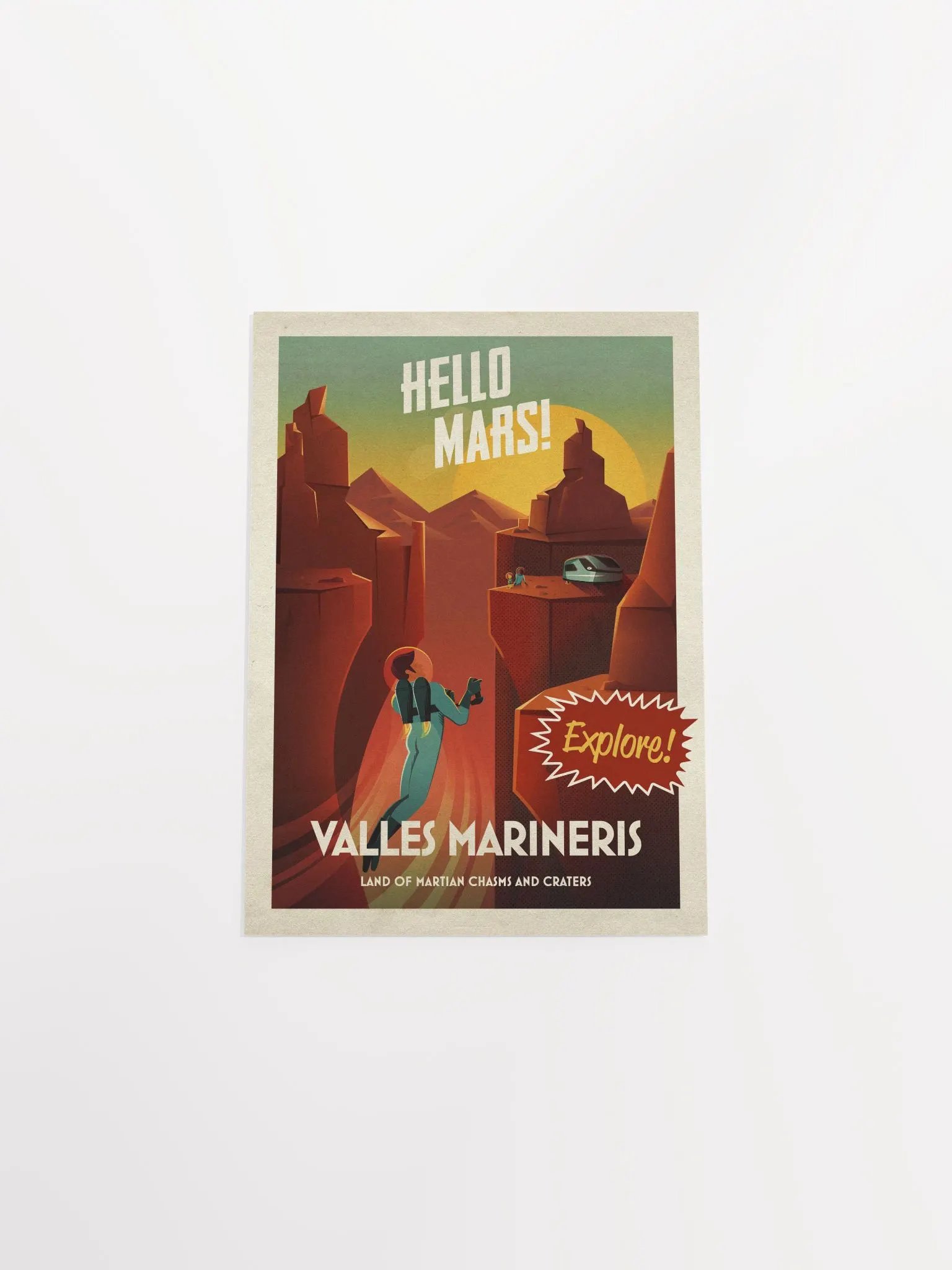 Hello Mars! Valles Marineris — Vintage space poster product image (8)