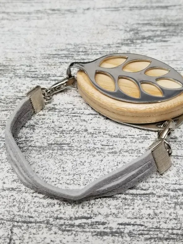 Harbor Gray Suede Bracelet | Handmade Accessory for Bellabeat Leaf Urban & Ivy product image (1)