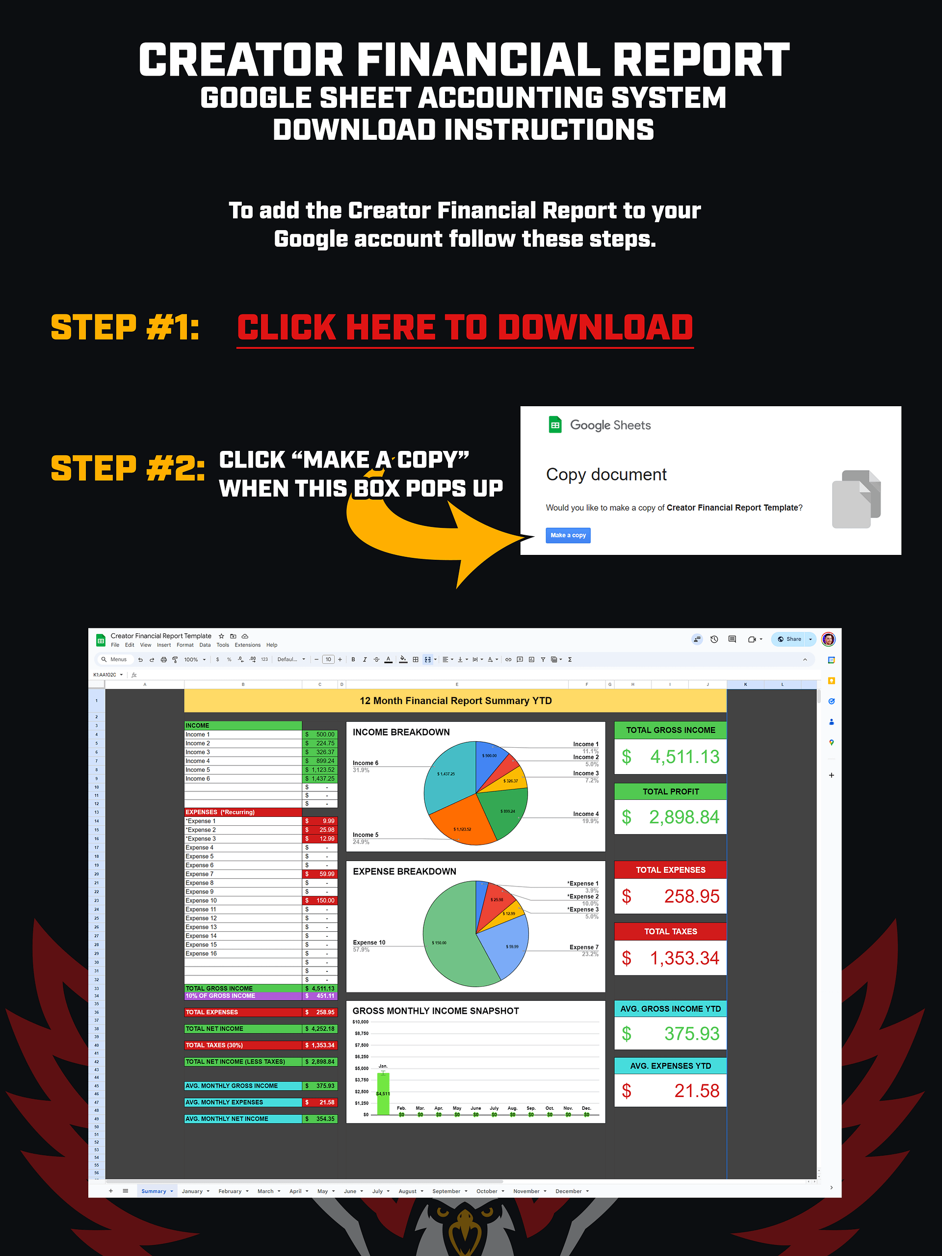 Creator Financial Report (Google Sheets) product image (1)