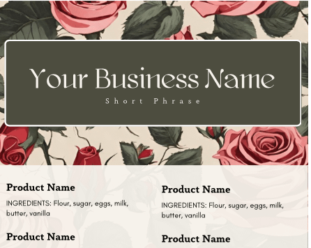 Classic Rose Cake Tasting Label Templates product image (2)