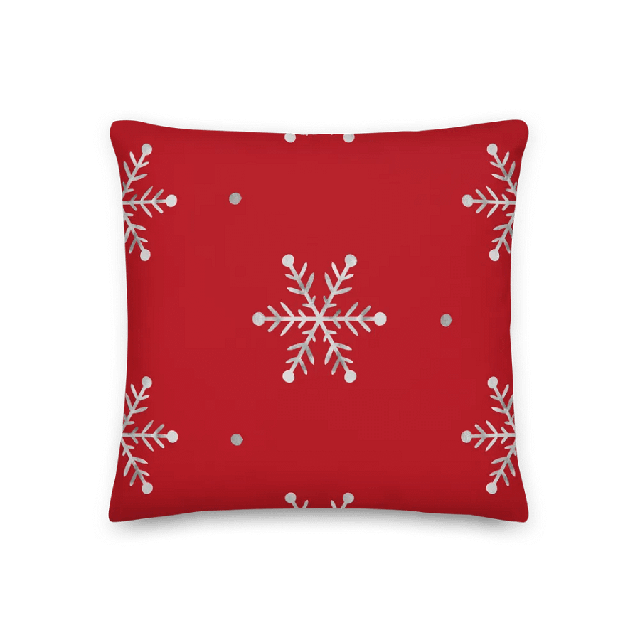 Red Holiday Snowflake Pillow product image (1)