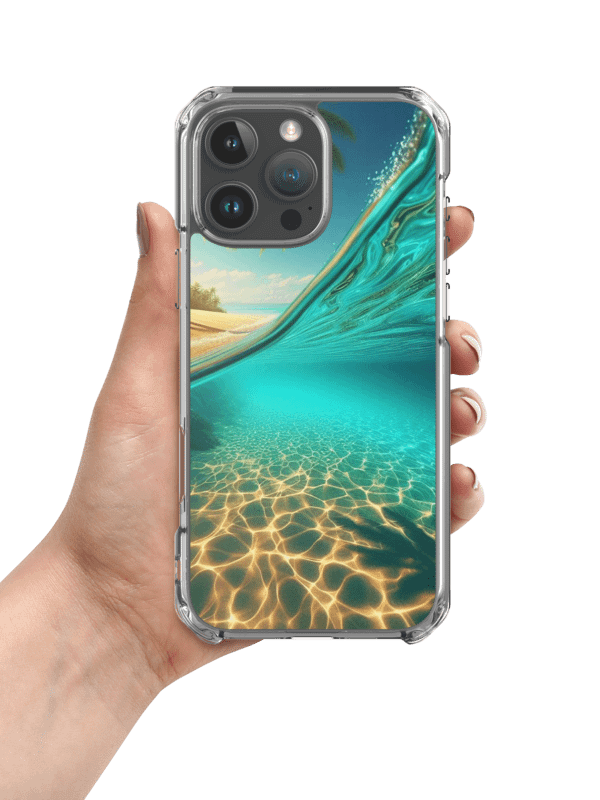 Tropical Paradise iPhone® MagSafe® Clear Case | AI Design beautiful beach scenery product image (1)