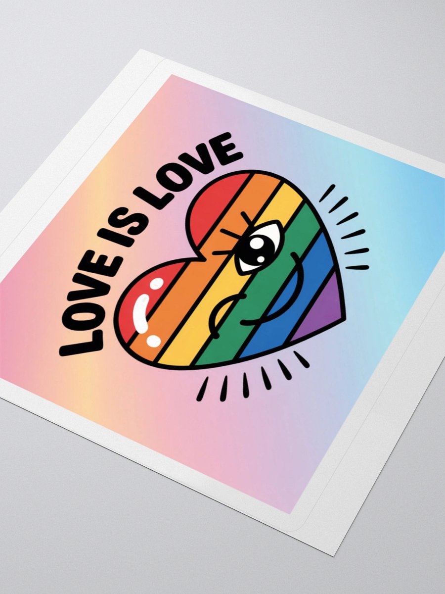 Love Is Love Rainbow Heart Sticker - Exclusive Vinyl Design for LGBTQ+ Pride product image (7)