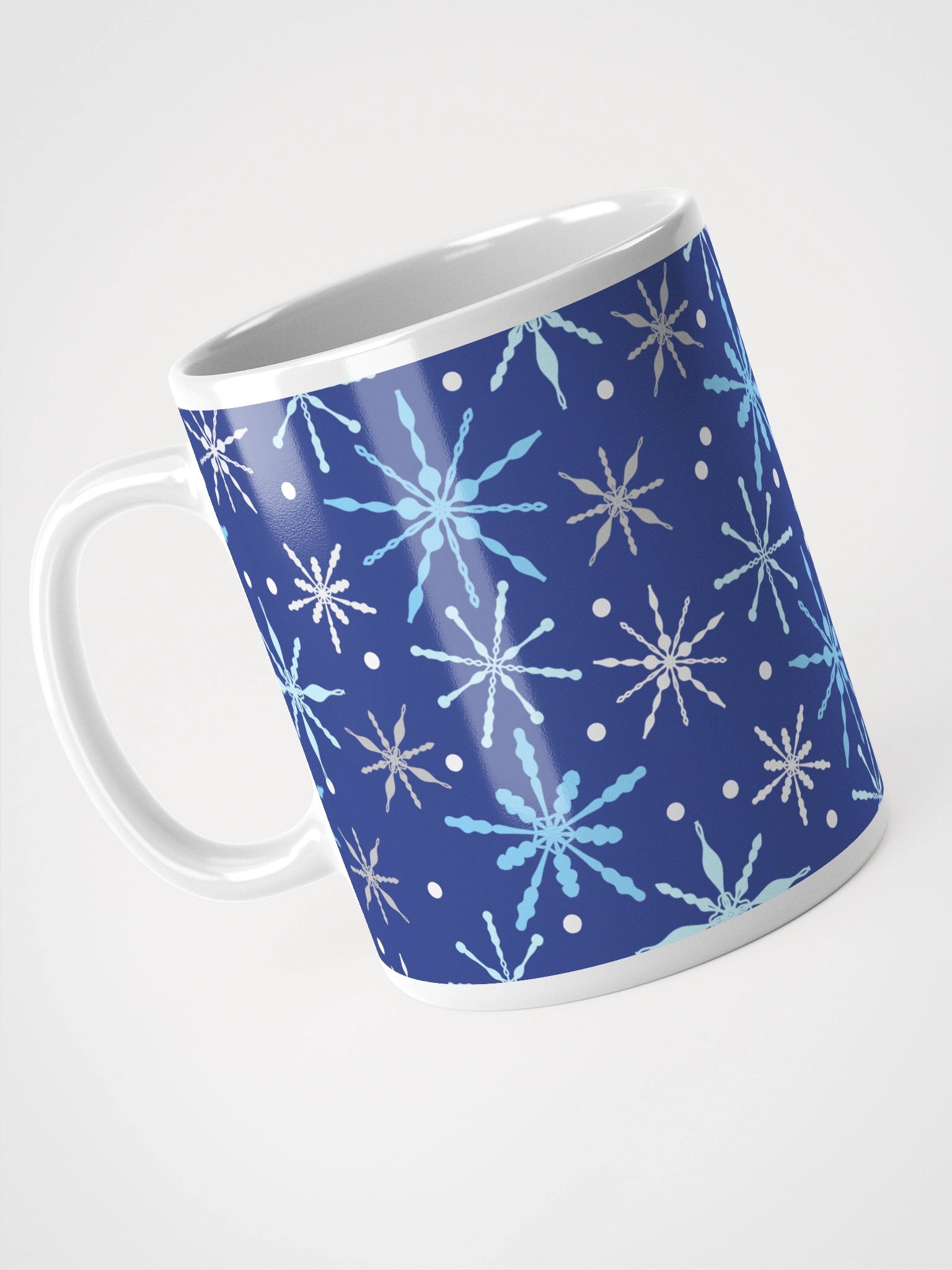 Snowflakes Pattern Mug in Dark Blue product image (5)
