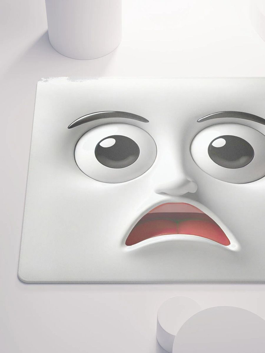 Surprised Cartoon Face Gaming Mouse Pad: Level Up Your Gaming Experience! product image (6)