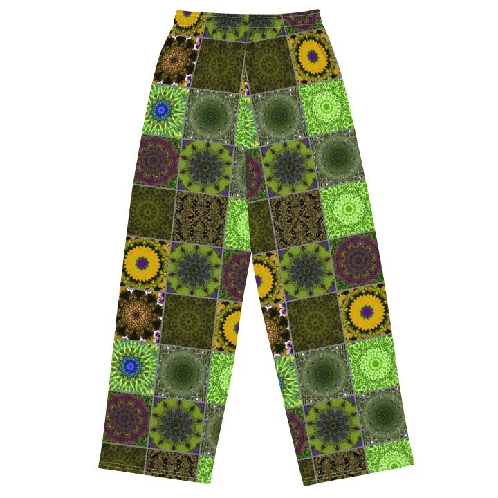 Green Crazy Quilt Wideleg Pants product image (1)