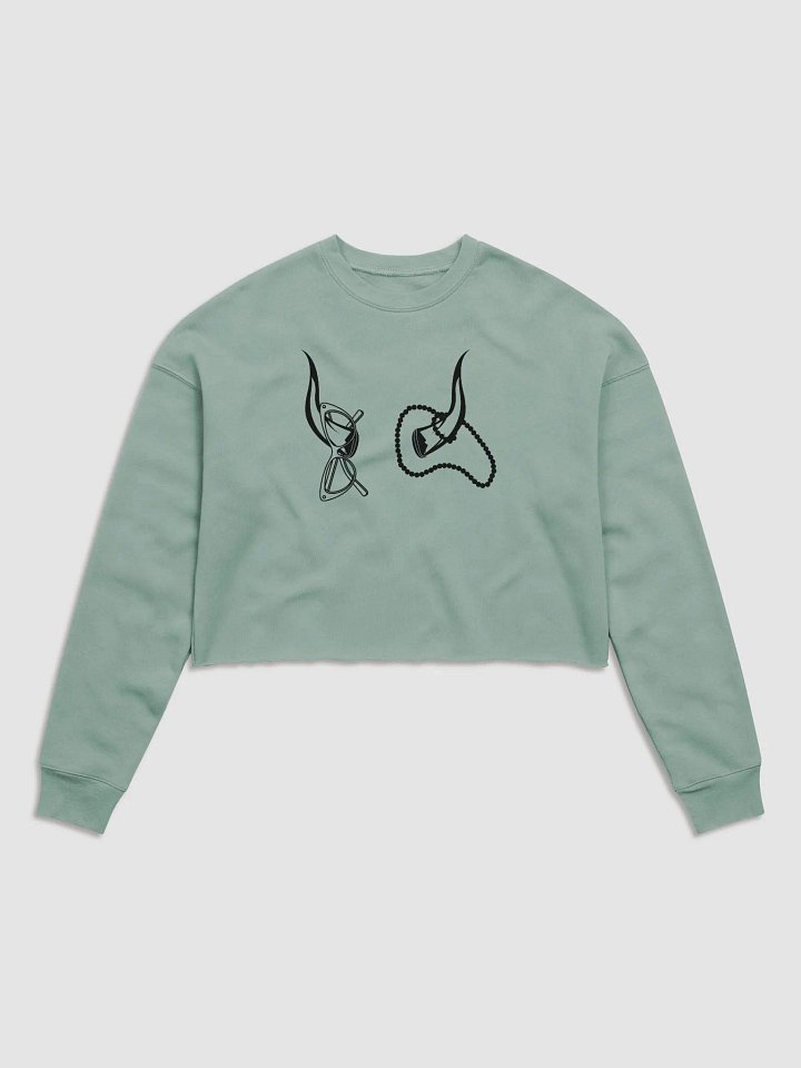 Horns, Glasses & Pearls Crop Sweatshirt product image (2)
