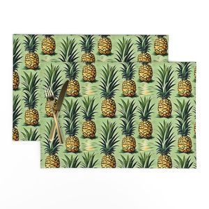 Seamless Pattern - Pineapples on a Green Background product image (9)