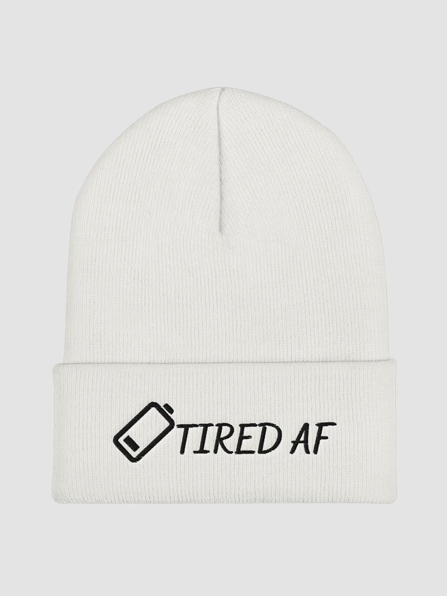 Tired AF Cuffed Beanie - White/Grey product image (1)