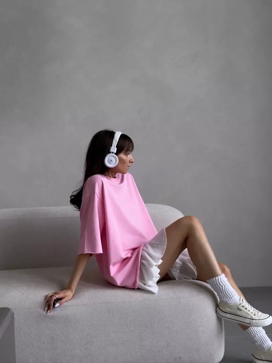 Casual Oversized Pink Loose Tshirt product image (7)