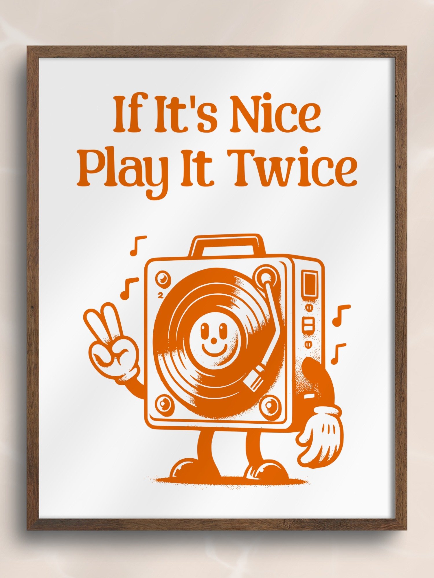 If It's Nice Play It Twice Vinyl Player Mascot Retro Art Print product image (7)
