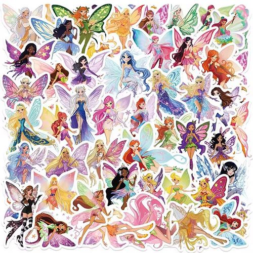 50Pcs Cartoon Flower Fairies Series Stickers Suitcase Phone Case Water Bottle Waterproof Decoration Diy Sticker Packs
Sticker...