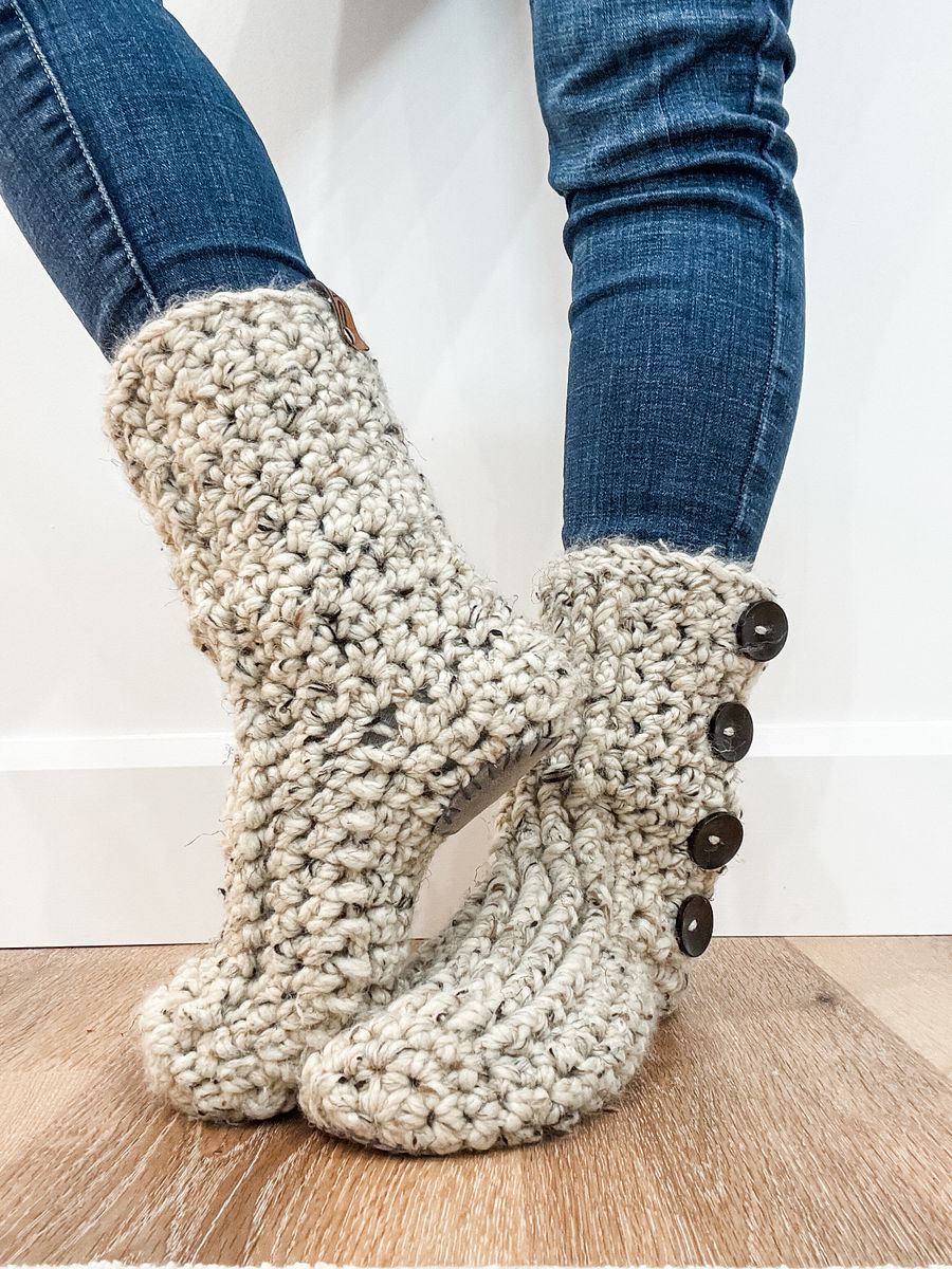 Done in a Day Slipper Boots Crochet Pattern product image (1)