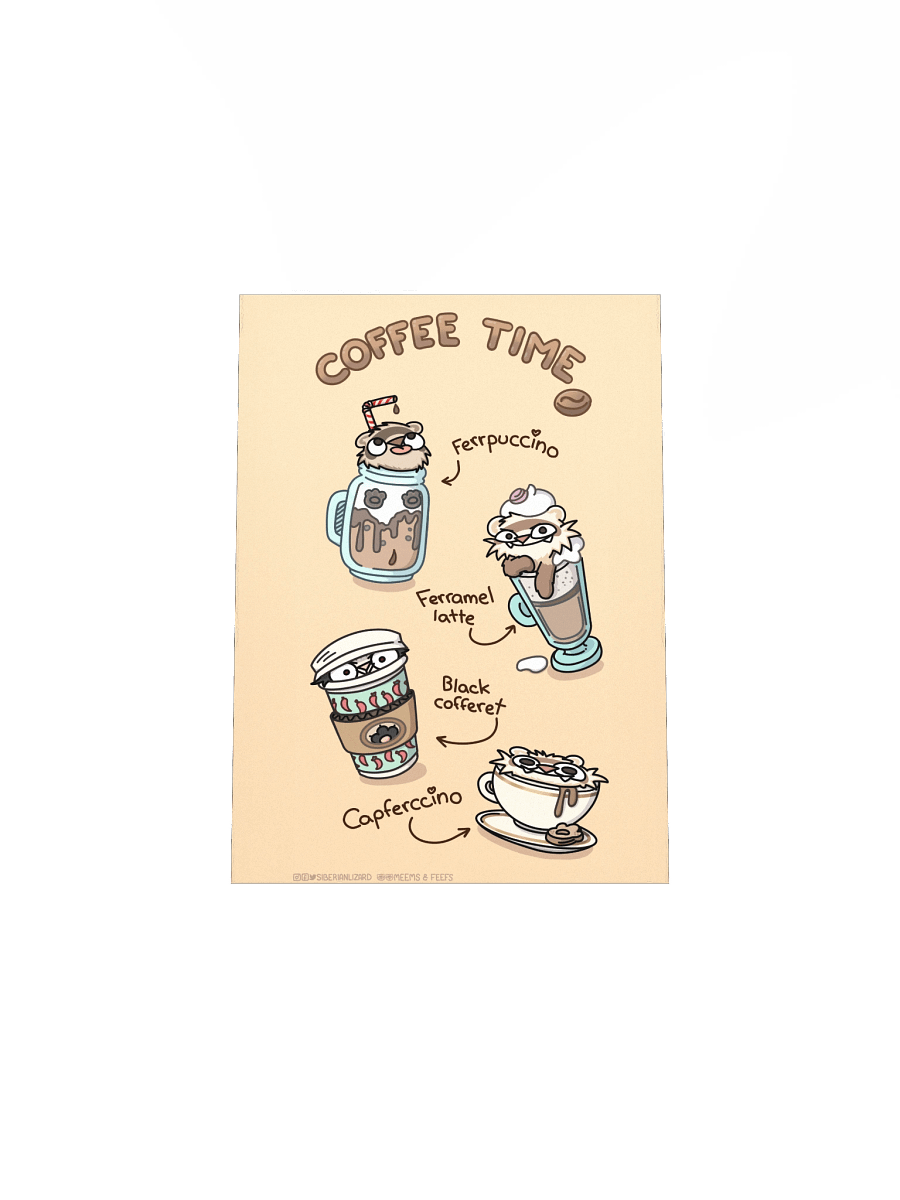 Coffee Time - Ferret Poster product image (23)
