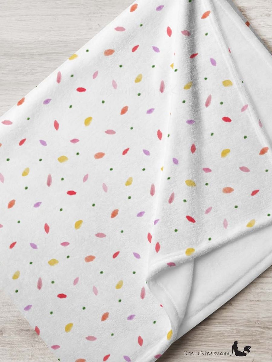 Flower Petal Confetti Fleece Throw Blanket product image (5)