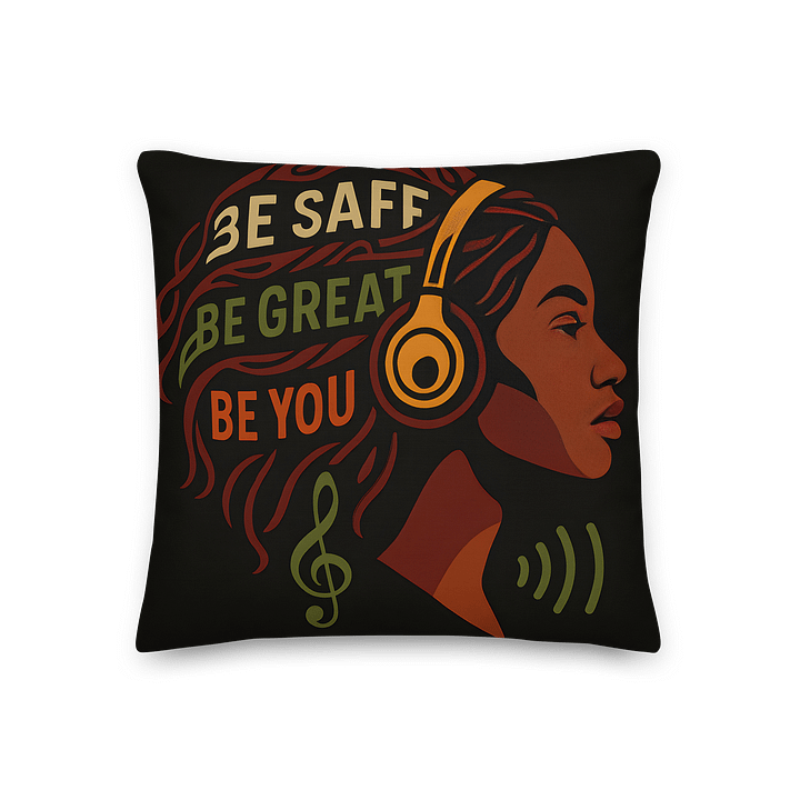 Be Safe, Be Great, Be You Black Queen Pillow! product image (1)