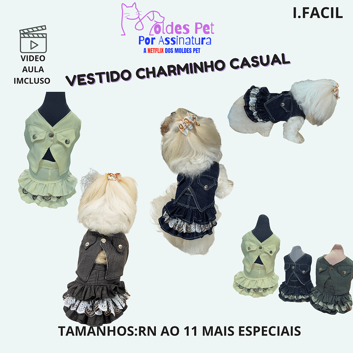 Vestido Pet Charminho Casual - Modelagem Pet PDF product image (1)