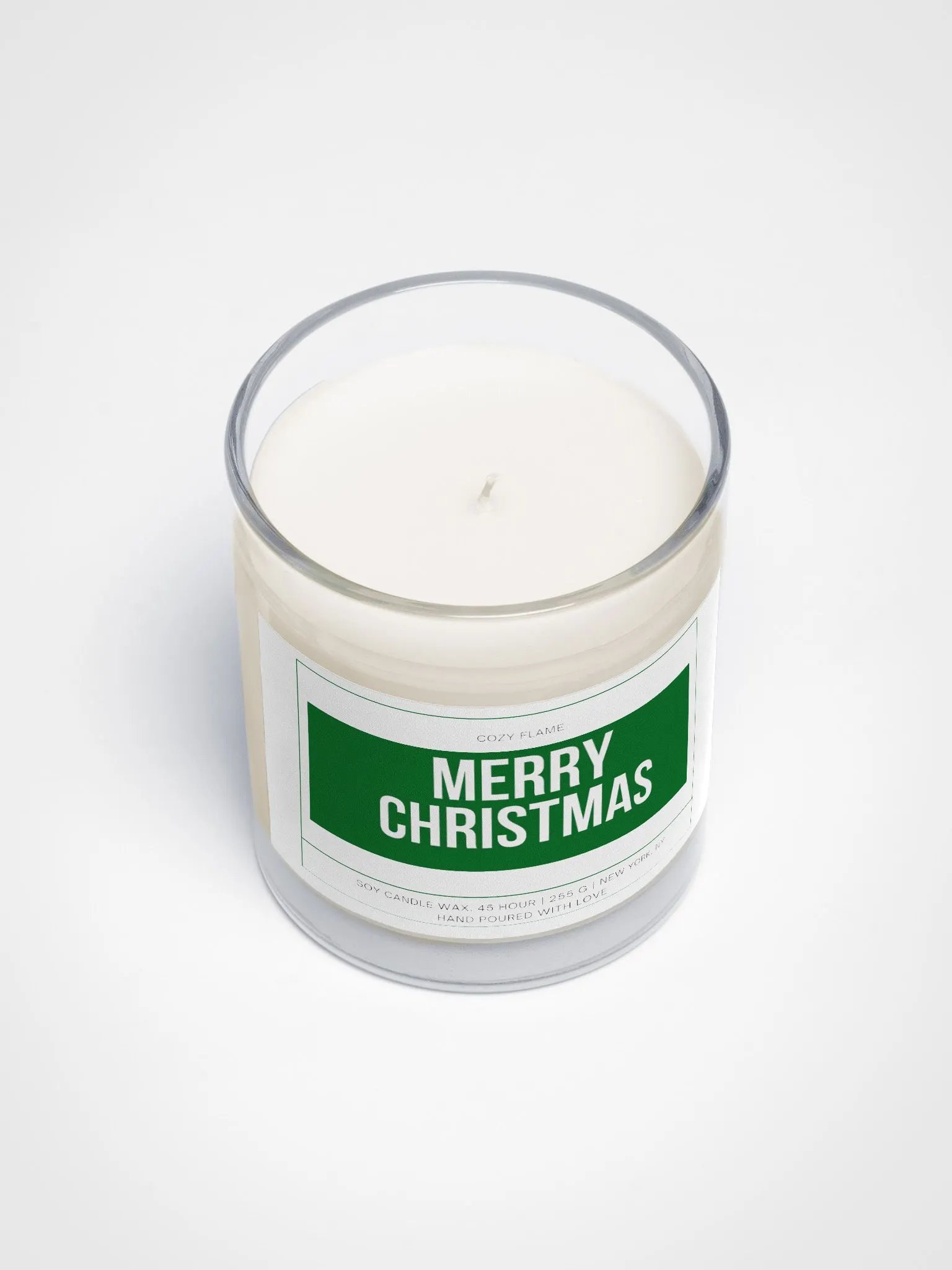 Festive Merry Christmas Soy Wax Candle Green Color product image (3)