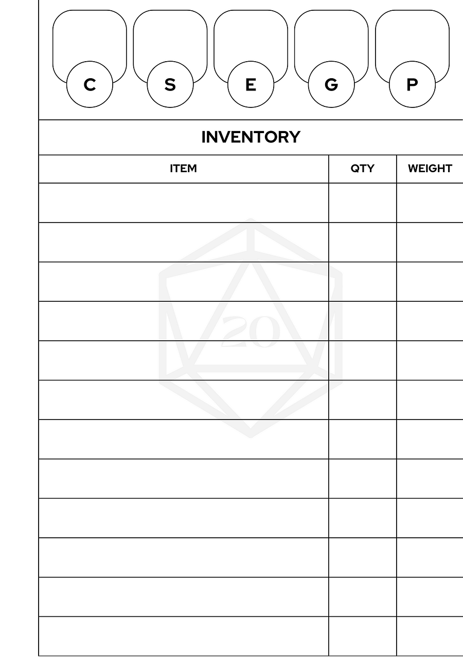 Simple A5-Sized Dungeons & Dragons Character Sheets product image (4)